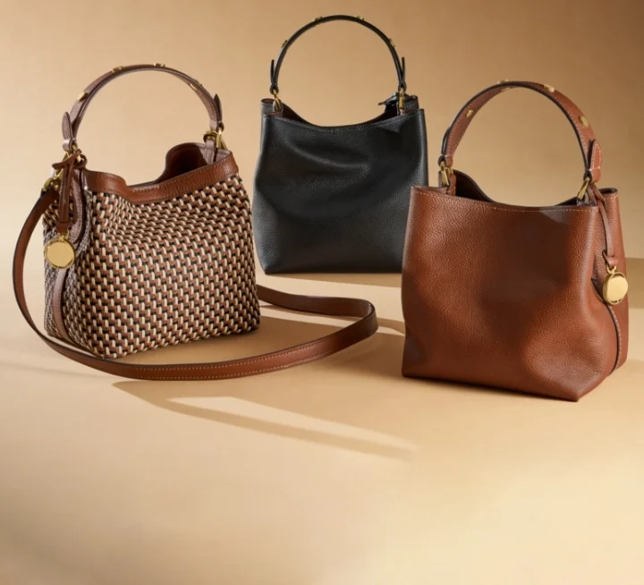 Fossil Elina Mini Tote cognac leather small structured bag 2026