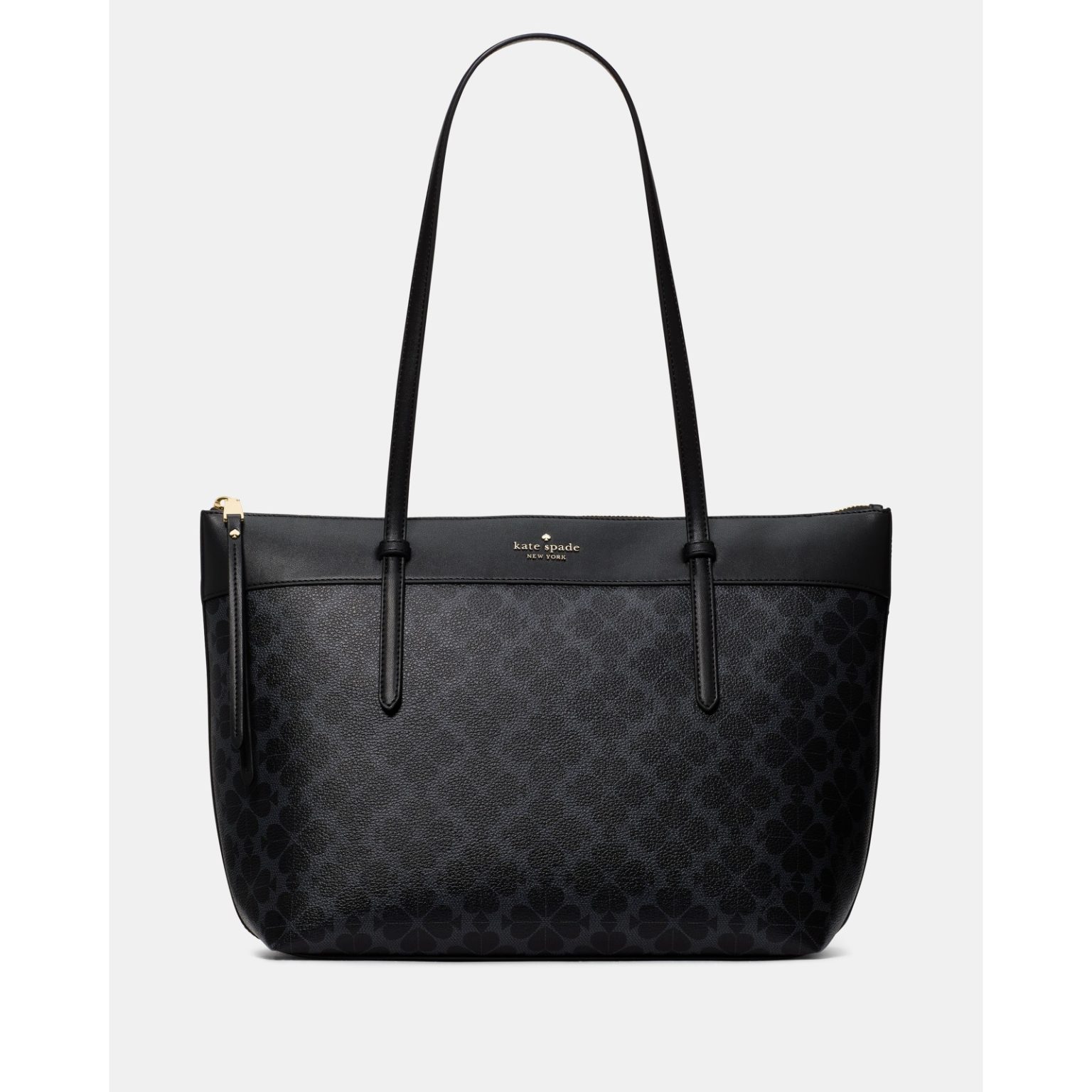 Kate Spade All Day Spade Flower Tote Bag Black front view