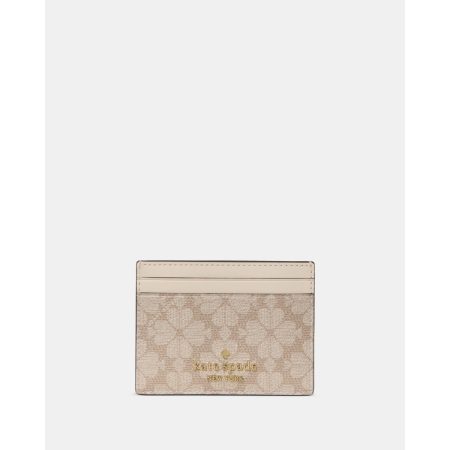 Kate Spade Spade Flower Small Slim Card Holder Dark Beige Moon Dust - Ready Stock Malaysia — Dark Beige Moon Dust