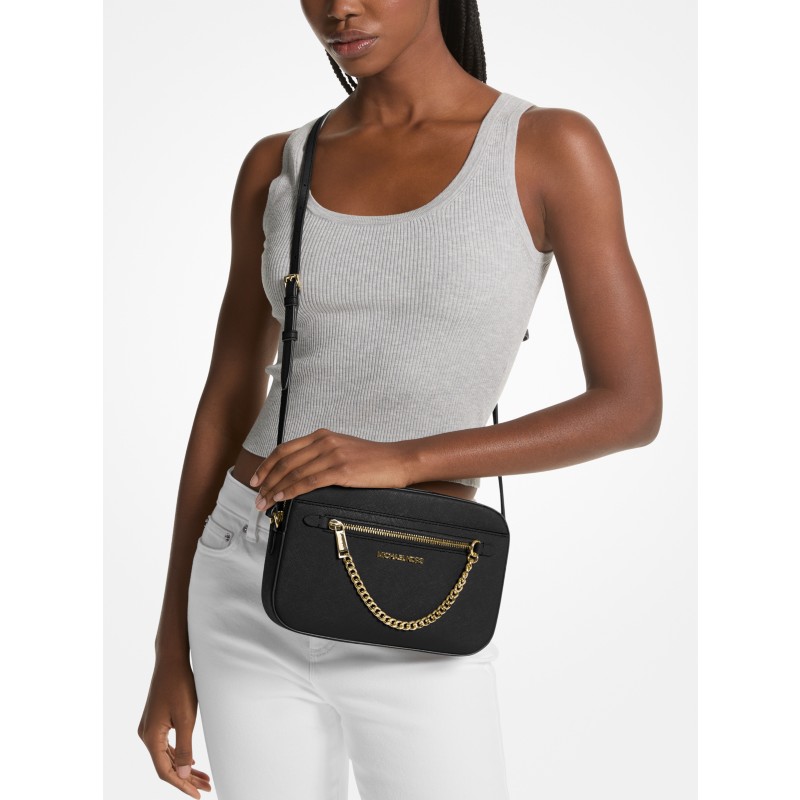 Michael Kors Jet Set Large Saffiano Leather Crossbody bag brown tan 2024