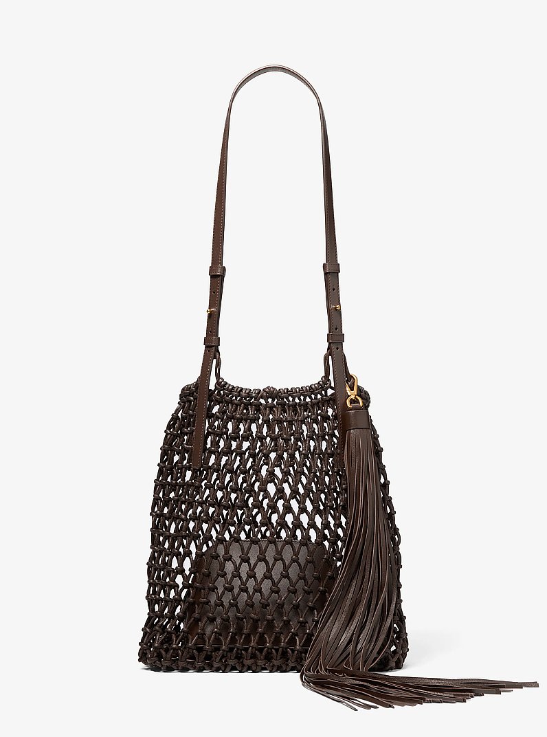 Michael Kors LOLI bag macrame woven Spring Summer 2026 espresso