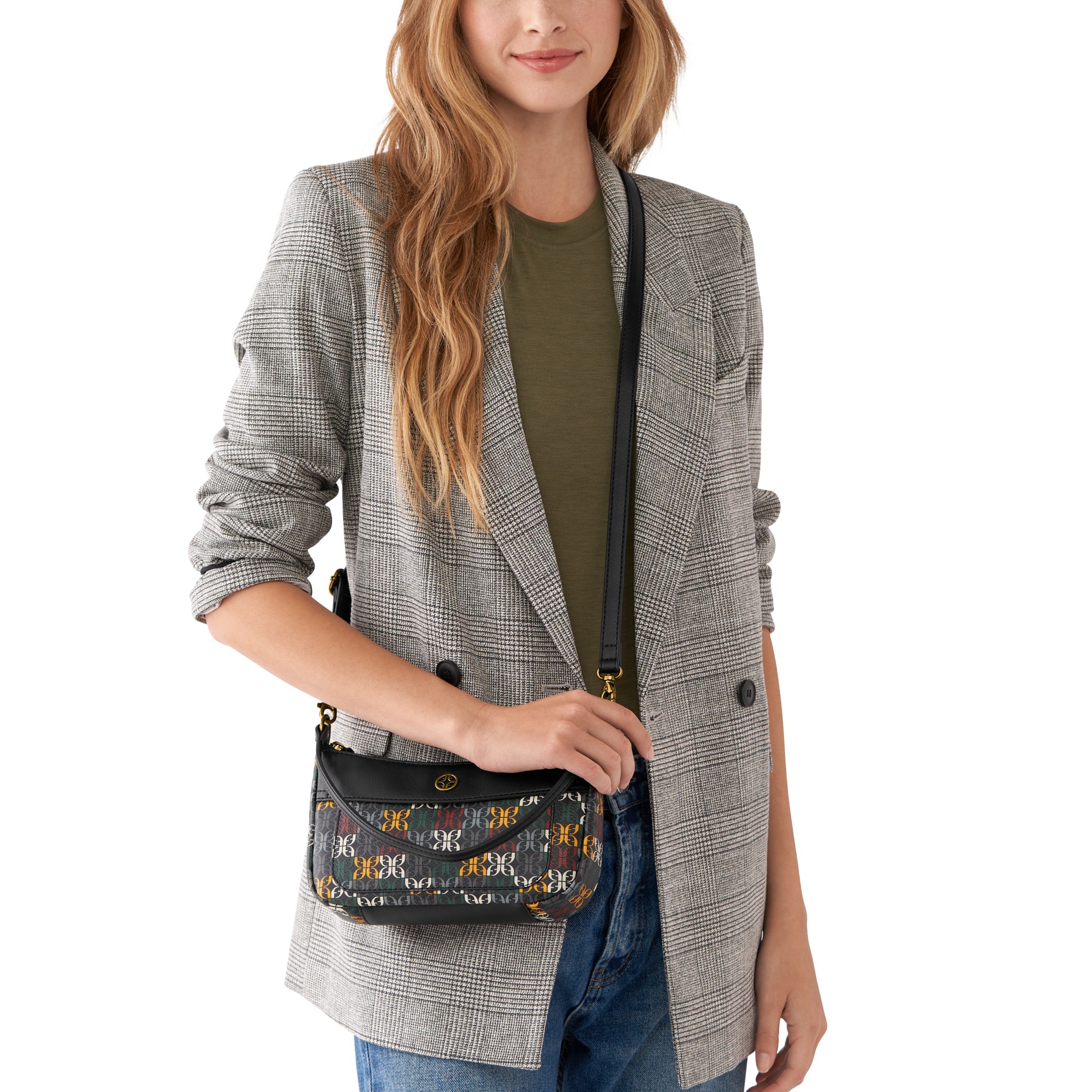 Fossil Skylar PVC Mini Baguette Multi on model - Ready Stock Malaysia