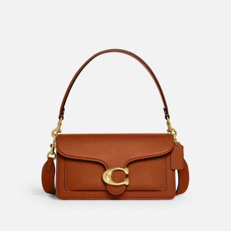 Coach Tabby Shoulder Bag 26 CH857 polished pebble leather Brass Black 2026