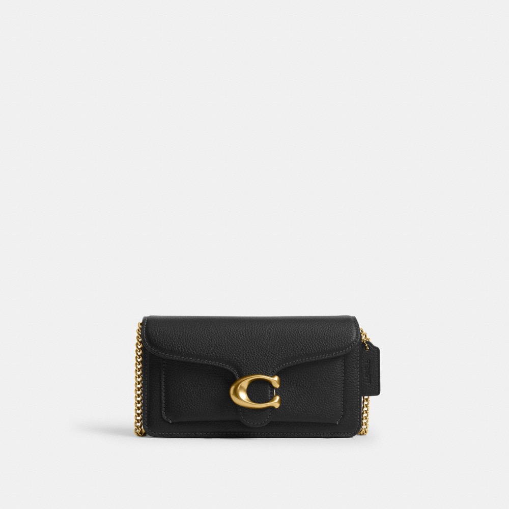 Coach Tabby Chain Crossbody Bag 19 CBF14 in Brass/Black, model illustration
