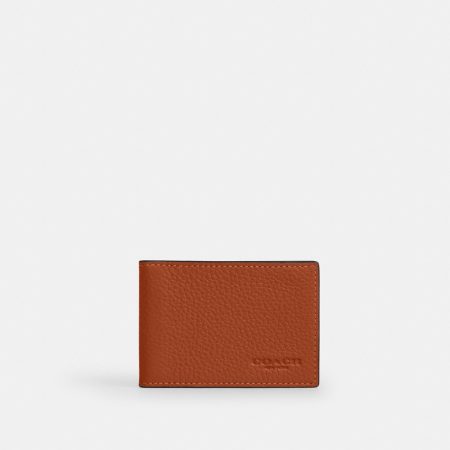 Coach Compact Billfold Wallet - Preorder — Amber Brown