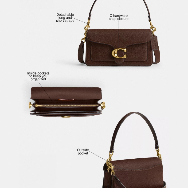 Coach Tabby Shoulder Bag 26 black leather CH857 current year