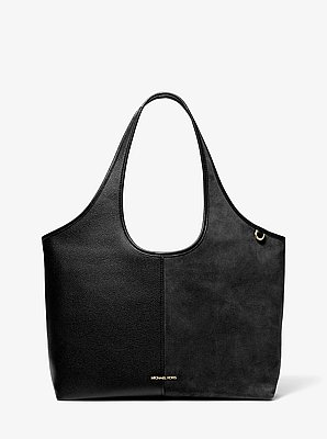 Michael Kors Henly Large Leather and Suede Tote Black Loden Luggage