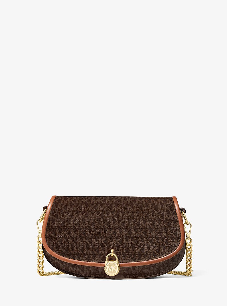 Michael Kors Mila Small Signature Logo Crossbody 35F5GIMC1B Brown 2025