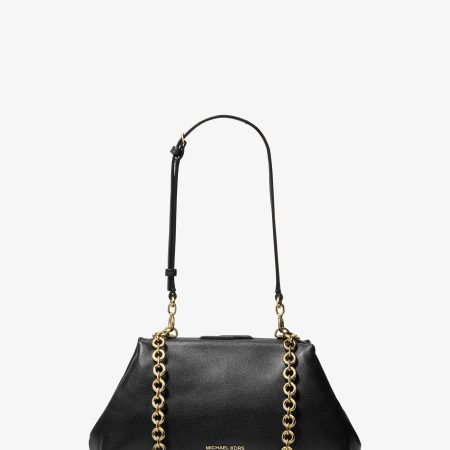 Michael Kors Goldie Small Leather Convertible Clutch - Preorder — Black