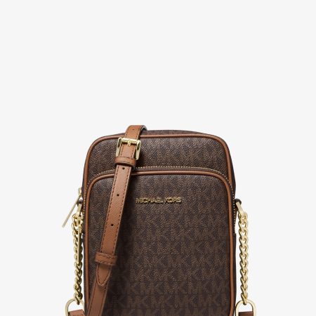 Michael Kors Jet Set Travel Medium Logo Crossbody Bag - Preorder — Brown