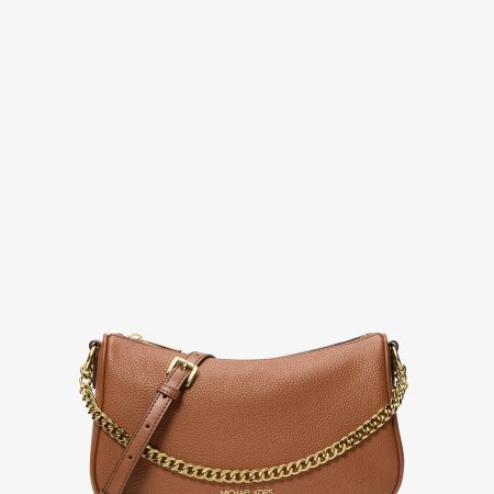 Michael Kors Carmela Medium Pebbled Leather Convertible Crossbody Bag - Preorder — Luggage