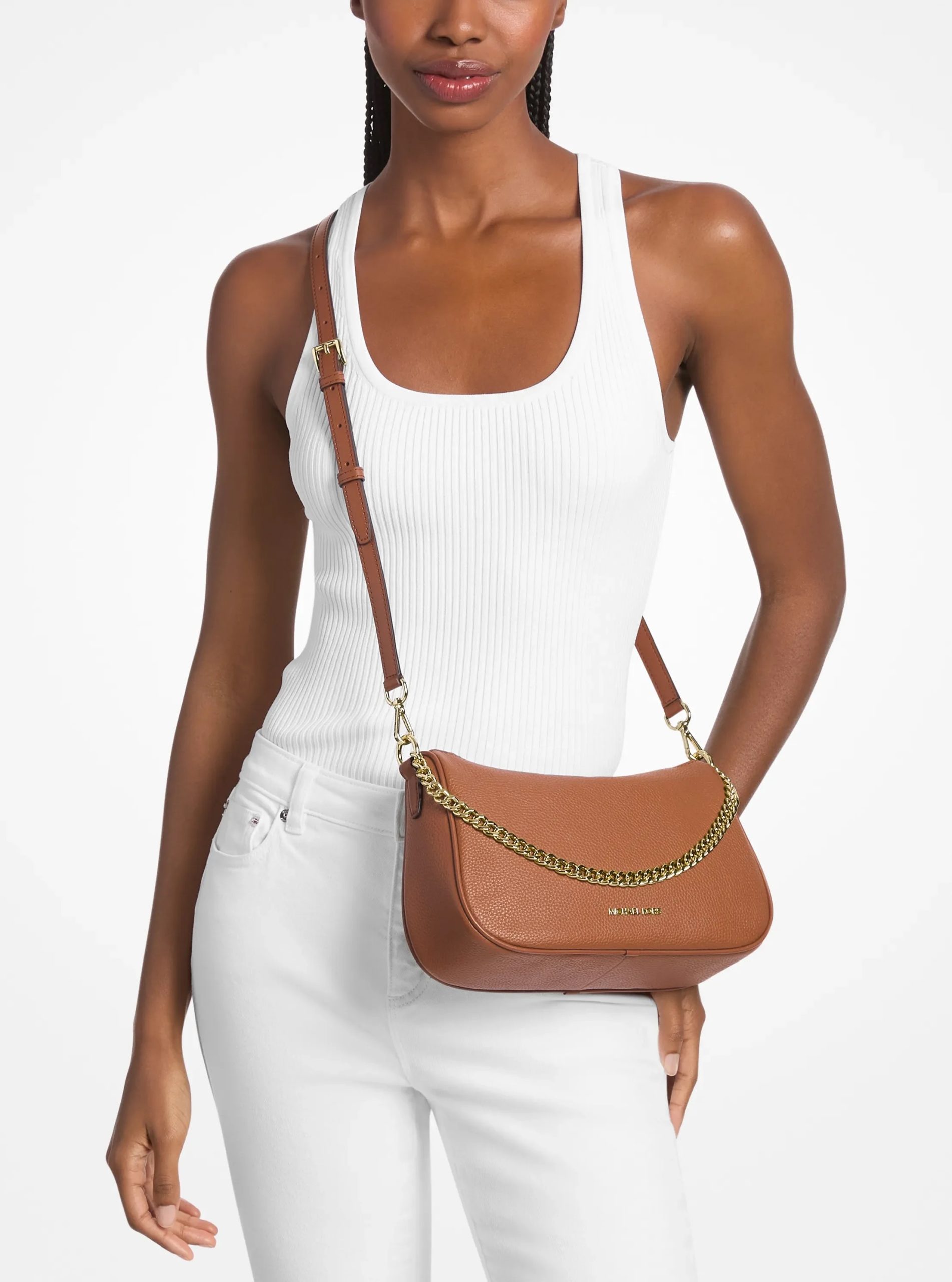 Michael Kors Carmela Medium Pebbled Leather Convertible Crossbody Bag - Preorder