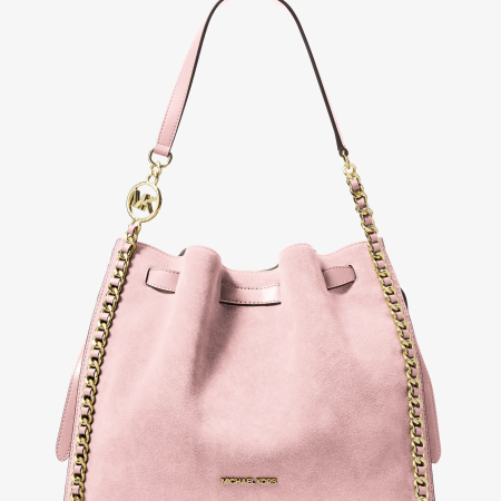 Michael Kors Mina Large Suede Chain Shoulder Bag - Preorder — Powder Blush