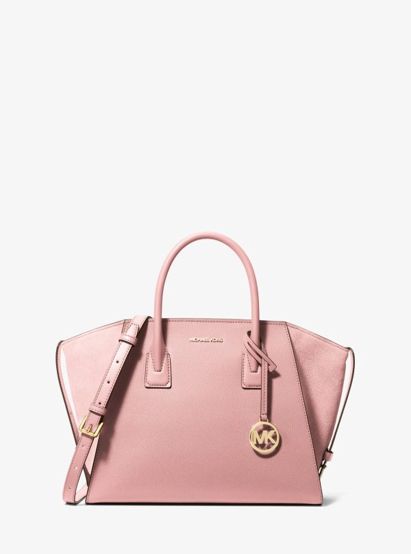 Michael Kors Avril Large Leather and Suede Satchel - Preorder