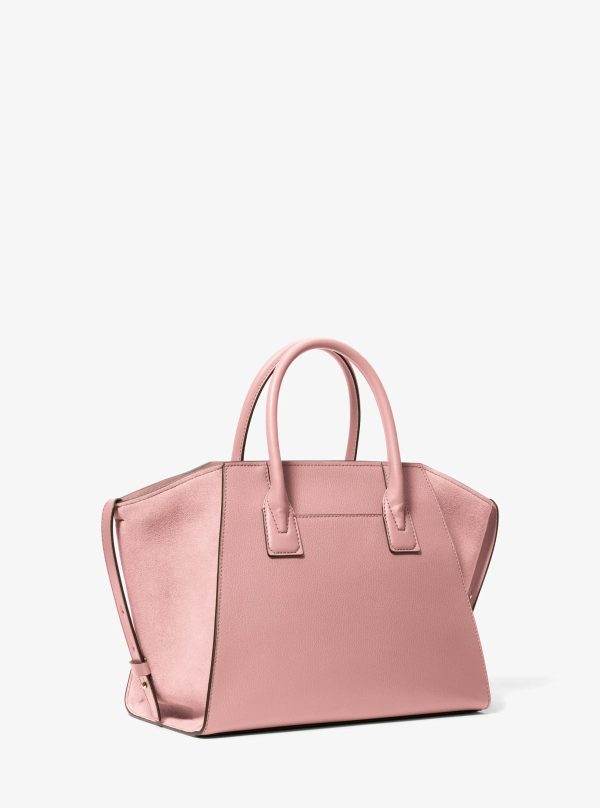 Michael Kors Avril Large Leather and Suede Satchel - Preorder