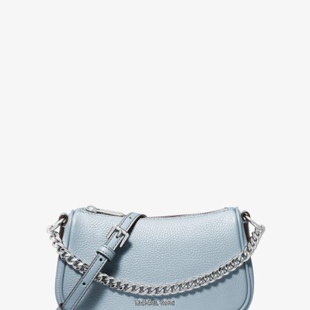 Michael Kors Carmela Small Pebbled Leather Crossbody Bag - Preorder — Pale Blue