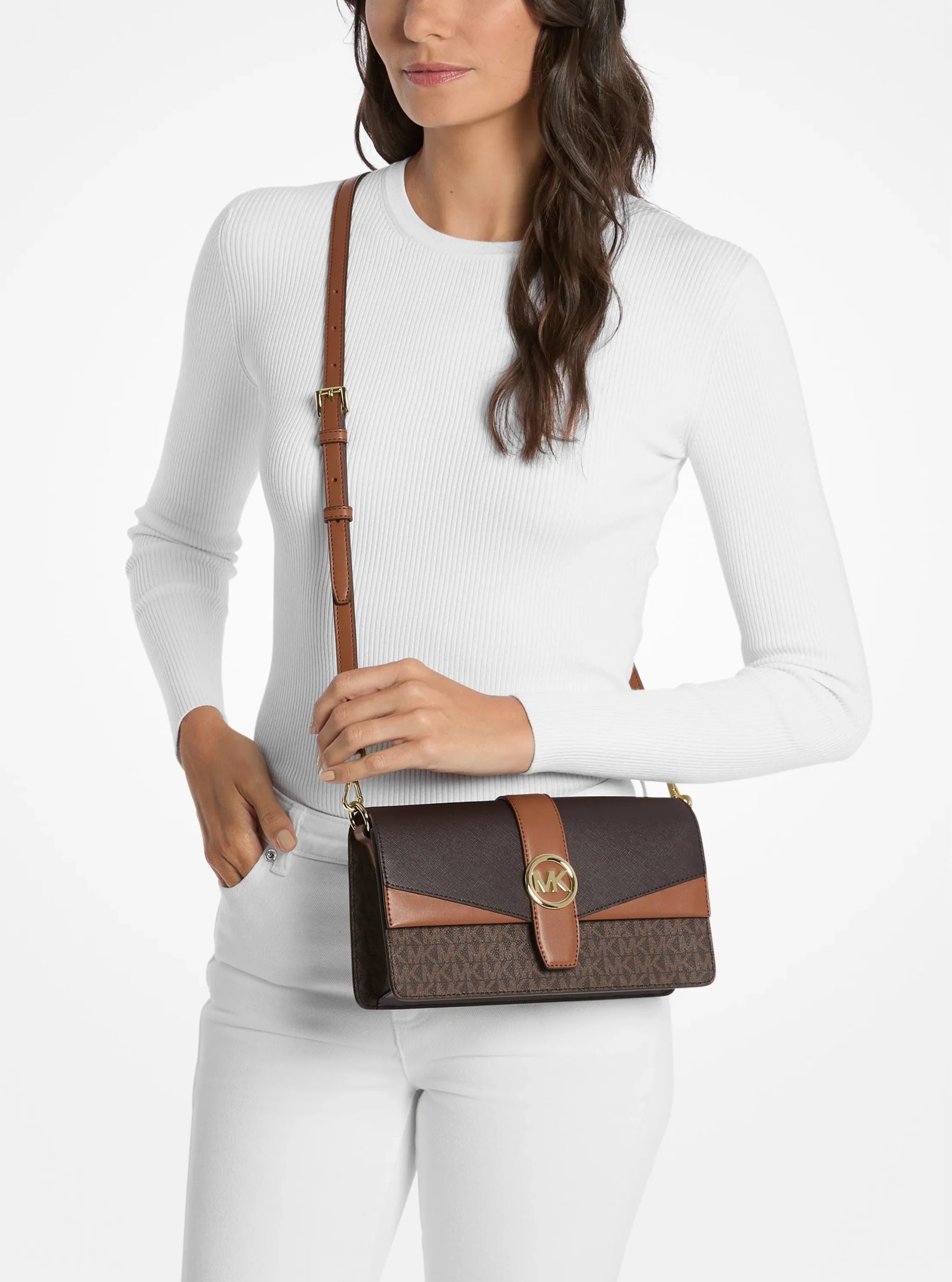 Michael Kors Greenwich Medium Signature Logo Convertible Crossbody Bag - Preorder - Image 6