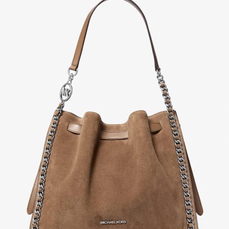 Michael Kors Mina Large Suede Chain Shoulder Bag - Preorder — Driftwood