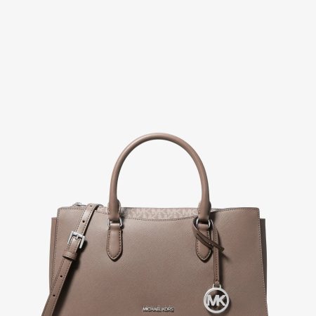 Michael Kors Arden Medium Top-Zip Satchel - Preorder — Mushroom