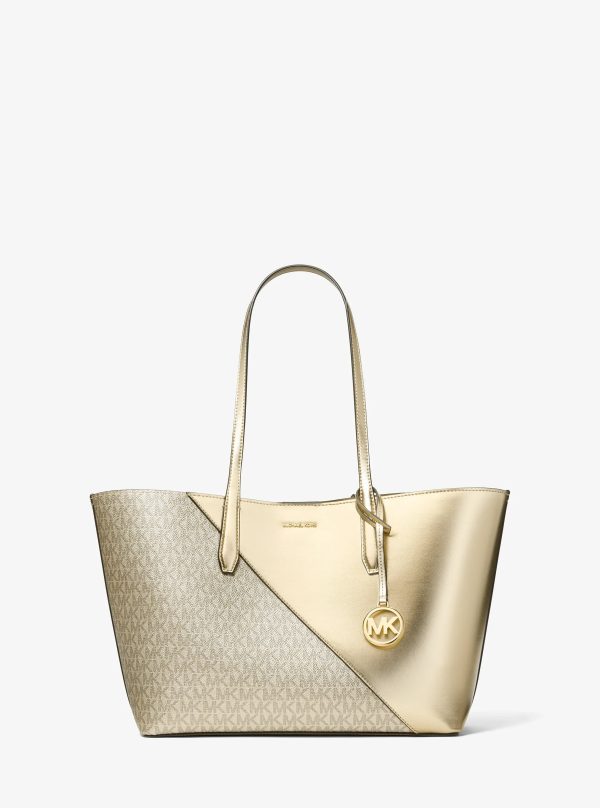Michael Kors Avalon Medium Metallic and Signature Logo Tote Bag - Preorder