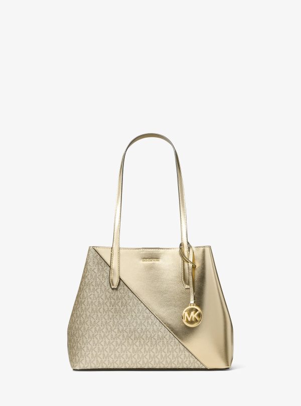 Michael Kors Avalon Medium Metallic and Signature Logo Tote Bag - Preorder