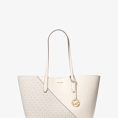 Michael Kors Avalon Medium Smooth and Signature Logo Tote Bag - Preorder — Lt Crm Multi