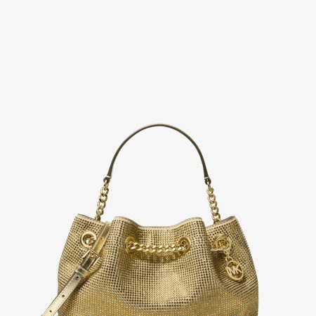Michael Kors Mina Small Embellished Convertible Crossbody Bag - Preorder — Pale Gold