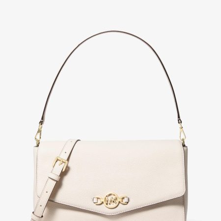 Michael Kors Kacey Large Pebbled Leather Convertible Shoulder Bag - Preorder — Lt Cream
