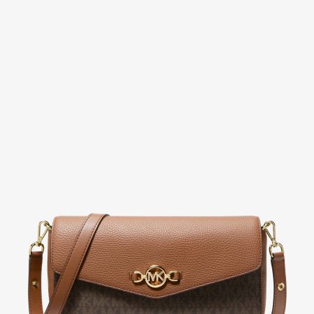 Michael Kors Kacey Medium Signature Logo Shoulder Bag - Preorder — Brown