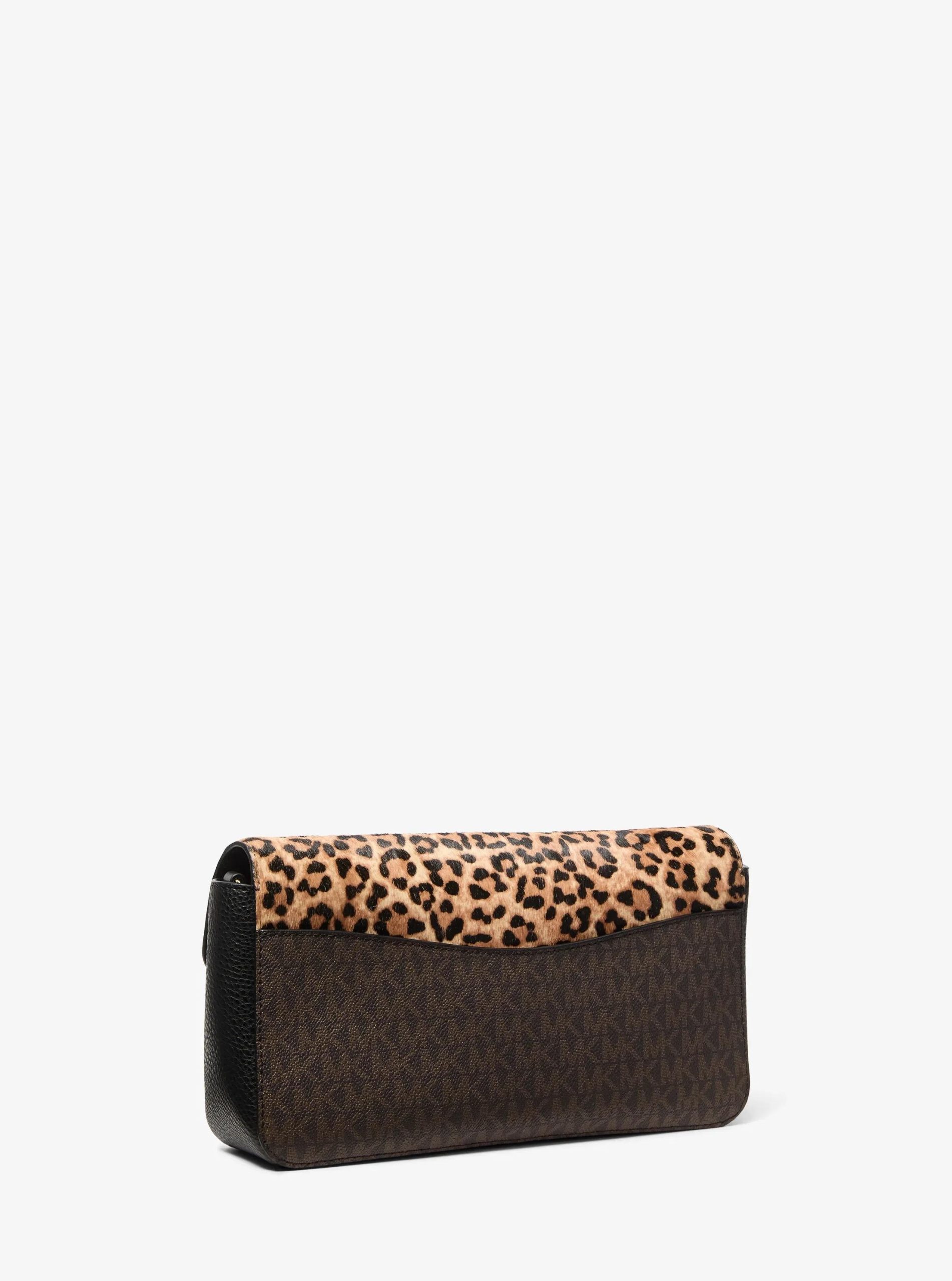 Michael Kors Kacey Medium Signature Logo and Leopard Print Calf Hair Shoulder Bag - Preorder