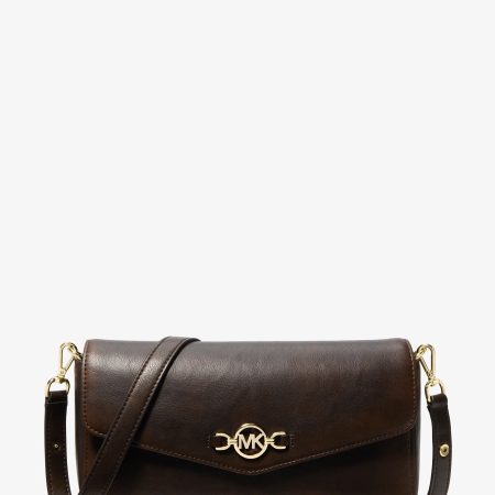 Michael Kors Kacey Medium Burnished Shoulder Bag - Preorder — Chocolate