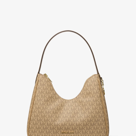 Michael Kors Nayla Small Signature Logo Hobo Shoulder Bag - Preorder — Camel