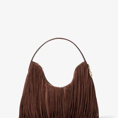 Michael Kors Nayla Medium Fringed Suede Hobo Shoulder Bag - Preorder — Nutmeg