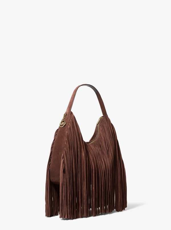 Michael Kors Nayla Medium Fringed Suede Hobo Shoulder Bag - Preorder
