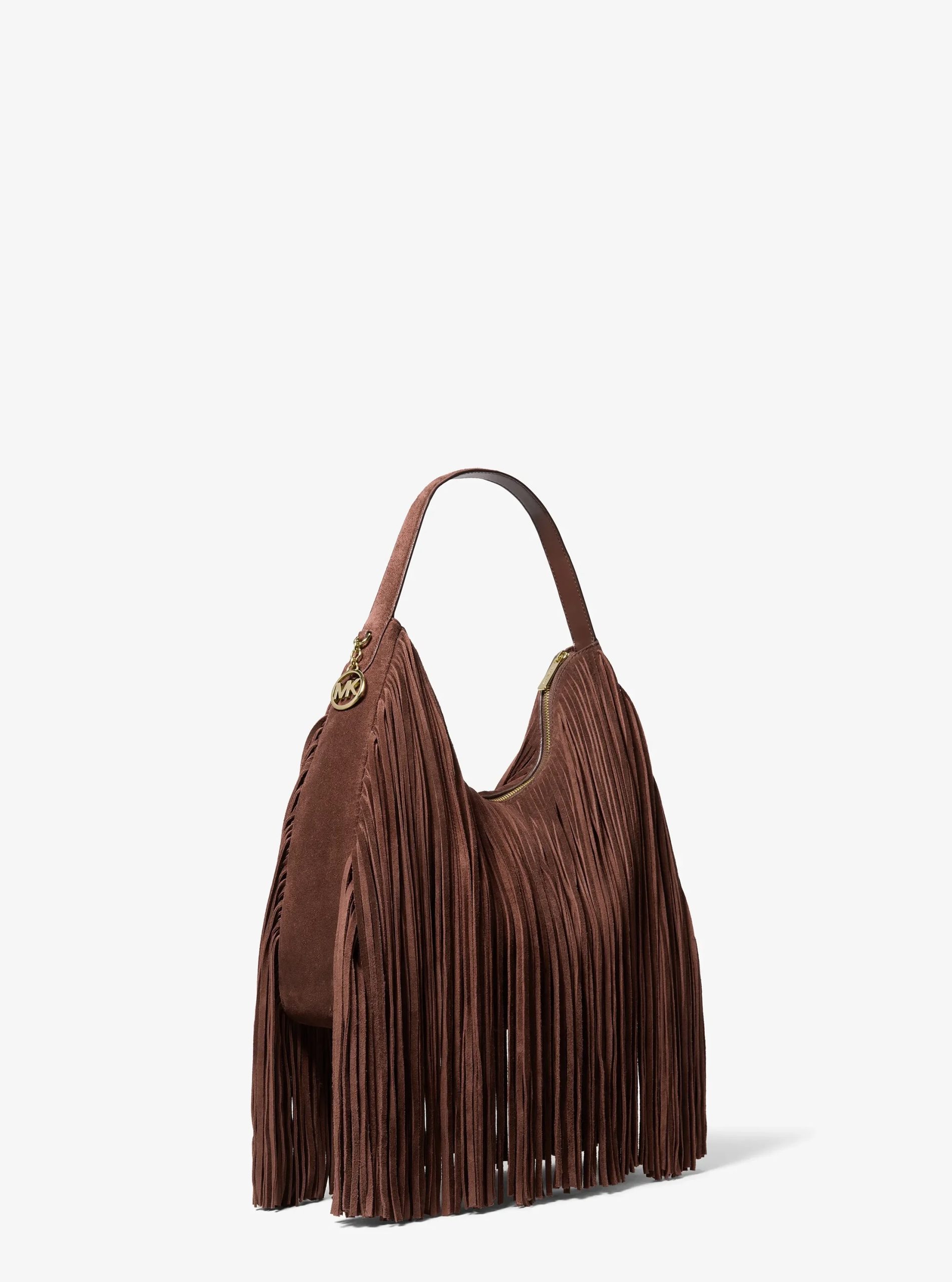 Michael Kors Nayla Medium Fringed Suede Hobo Shoulder Bag - Preorder