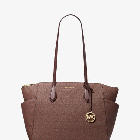 Michael Kors Marilyn Medium Signature Logo Tote Bag - Preorder — Nutmeg
