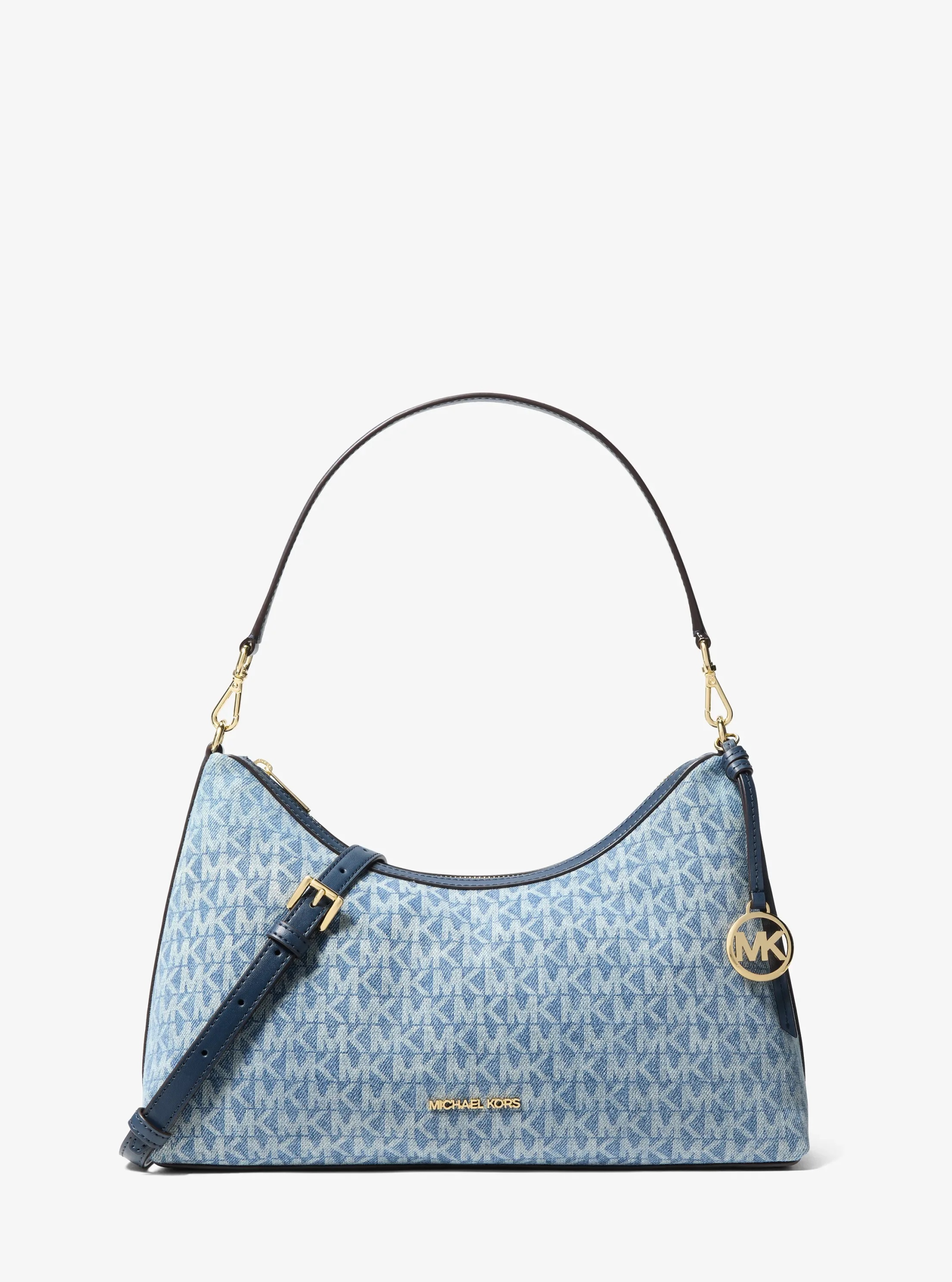 Michael Kors Sammy Medium Signature Logo Print Denim Convertible Shoulder Bag - Preorder