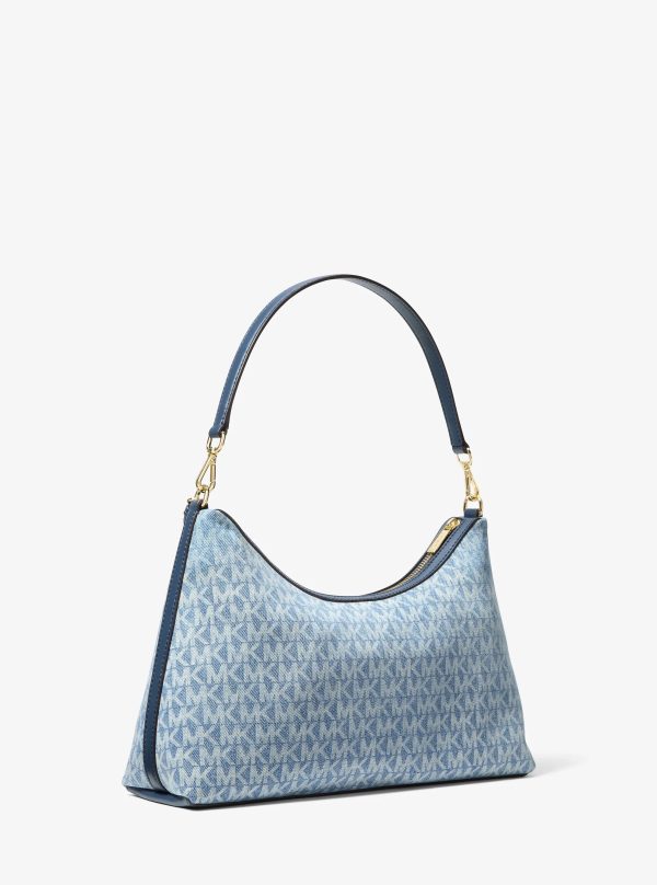 Michael Kors Sammy Medium Signature Logo Print Denim Convertible Shoulder Bag - Preorder