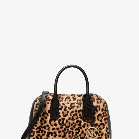 Michael Kors Ashton Small Leopard Print Calf Hair Messenger Bag - Preorder — Camel Mlt