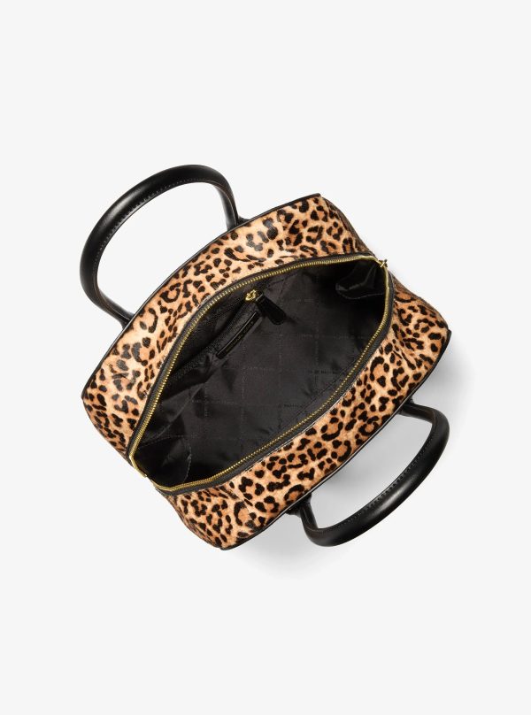 Michael Kors Ashton Medium Leopard Print Calf Hair and Smooth Satchel - Preorder