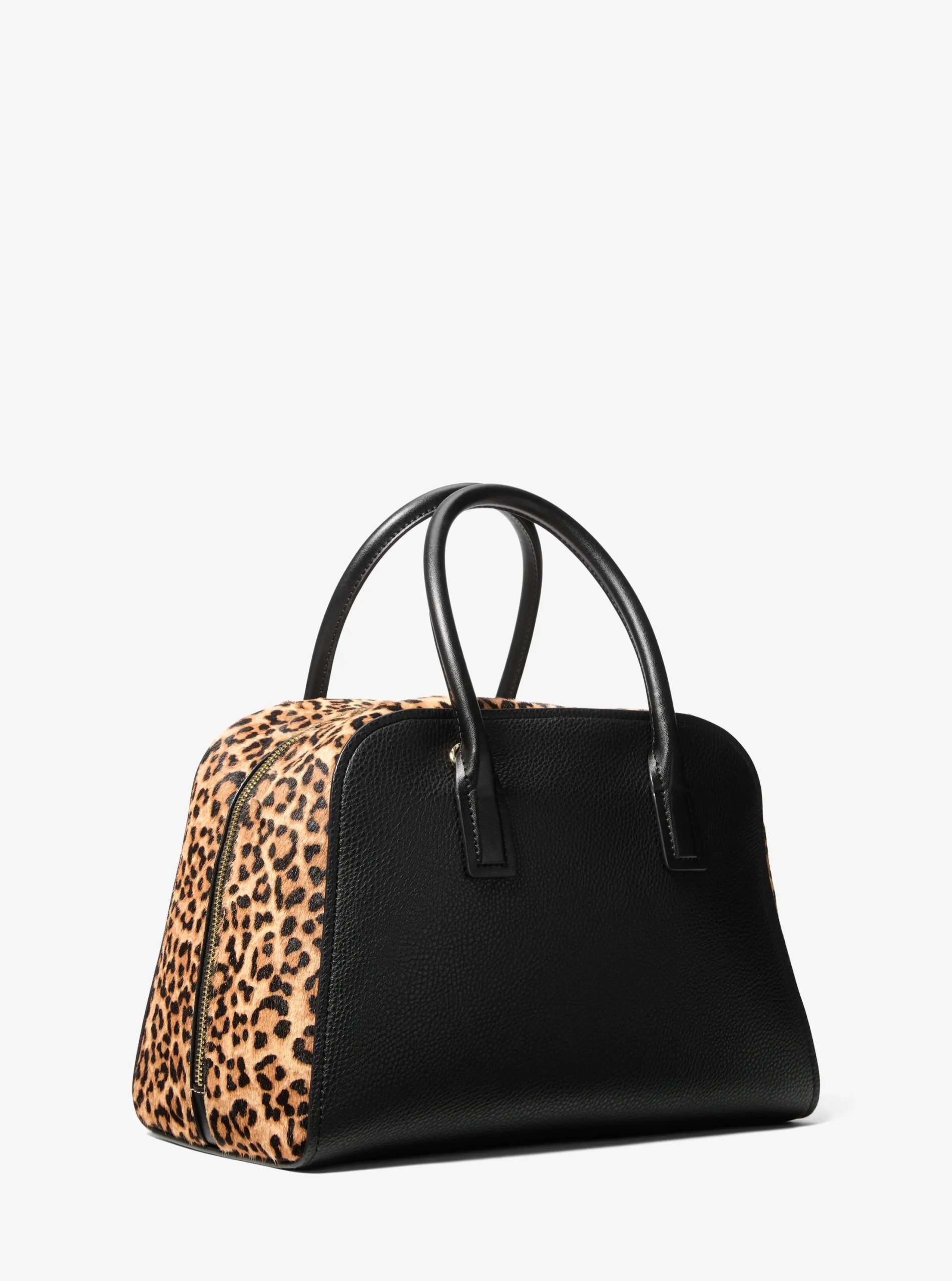 Michael Kors Ashton Medium Leopard Print Calf Hair and Smooth Satchel - Preorder - Image 3