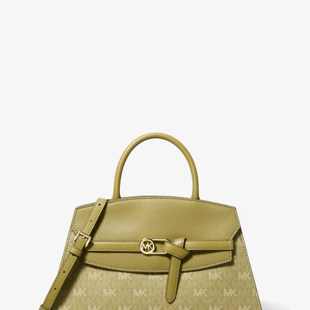 Michael Kors Greta Medium Signature Logo Satchel - Preorder — Oregano