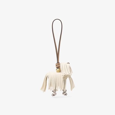 Michael Kors Leather Shaggy Dog Bag Charm - Preorder — Lt Cream