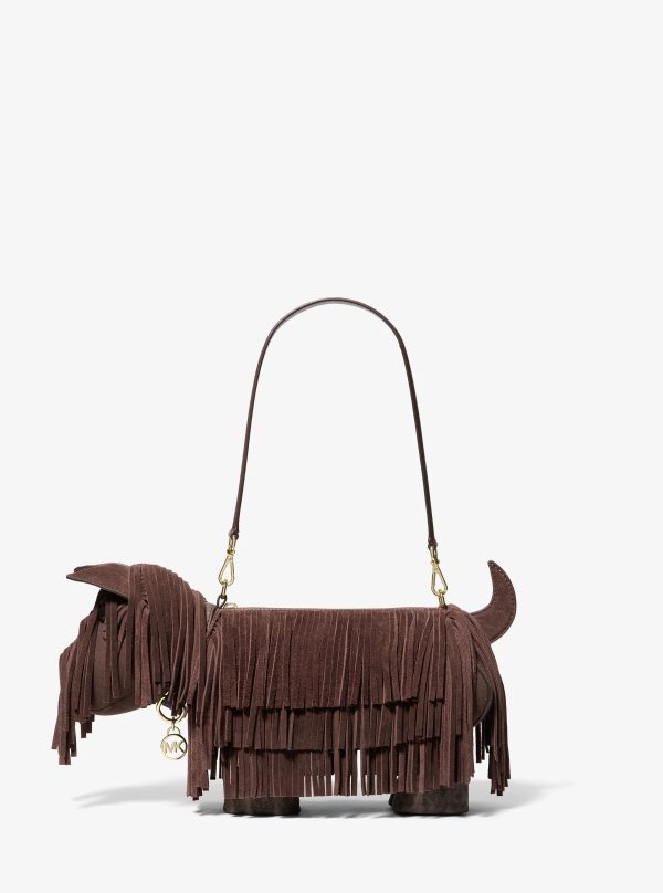 Michael Kors Scottie Dog Small Suede Shoulder Bag - Preorder