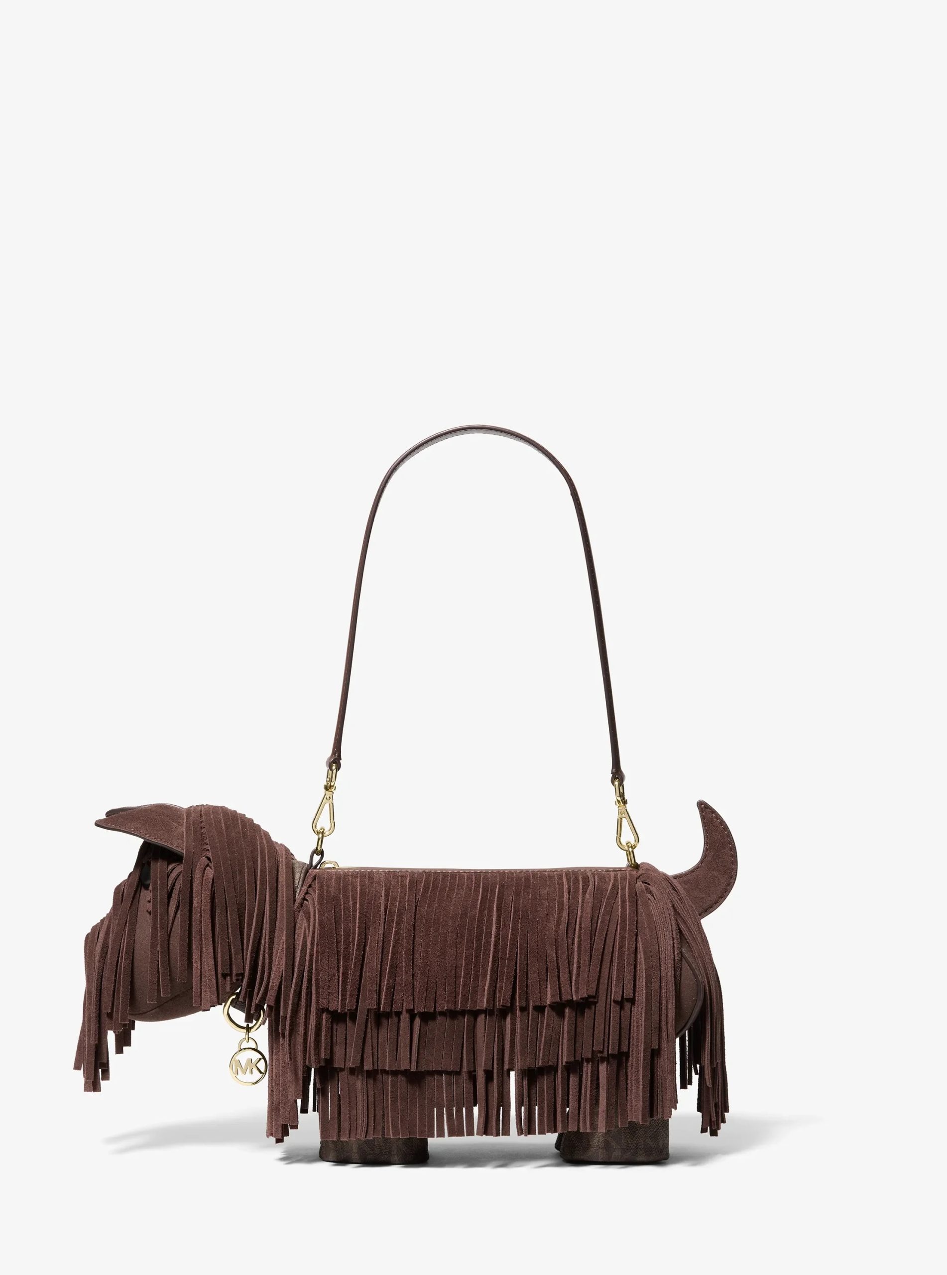 Michael Kors Scottie Dog Small Suede Shoulder Bag - Preorder