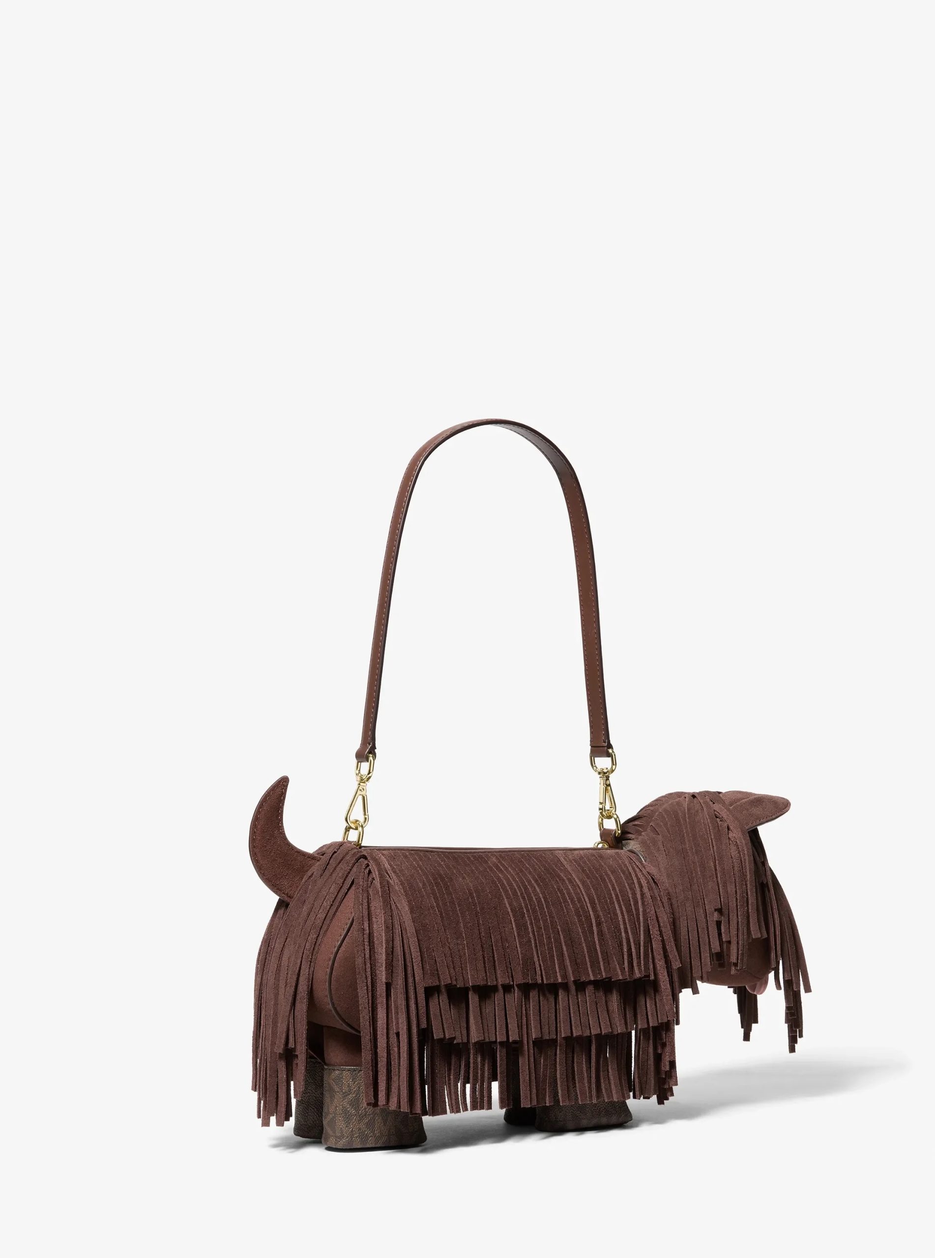 Michael Kors Scottie Dog Small Suede Shoulder Bag - Preorder