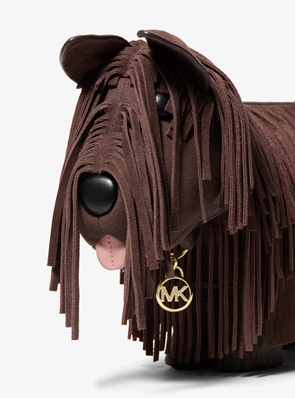 Michael Kors Scottie Dog Small Suede Shoulder Bag - Preorder