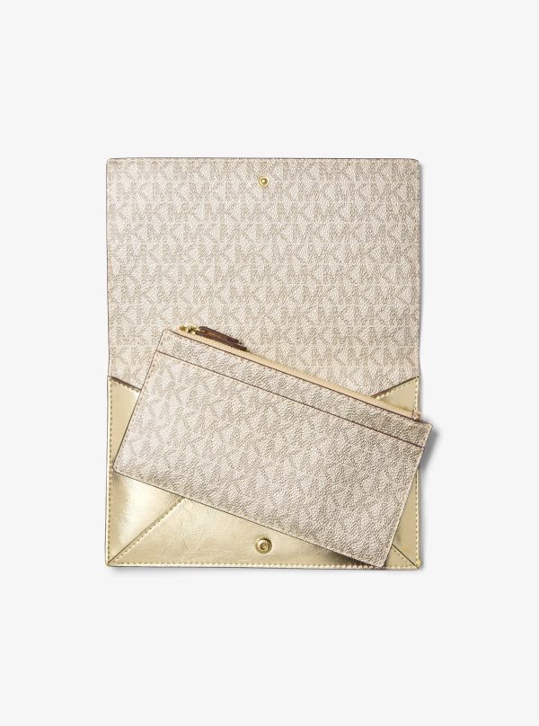 Michael Kors Jet Set Travel Small Metallic and Signature Logo 2-in-1 Clutch - Preorder