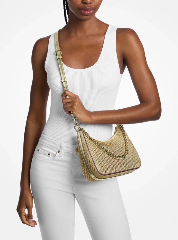 Michael Kors Jet Set Travel Large Sequined Metallic Convertible Crossbody Bag - Preorder