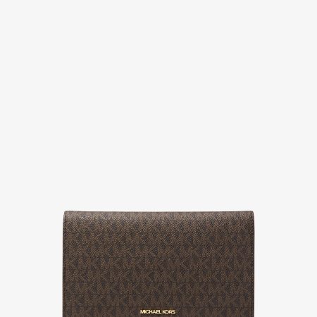 Michael Kors Jet Set Travel Signature Logo 2-in-1 Clutch - Preorder — Brown